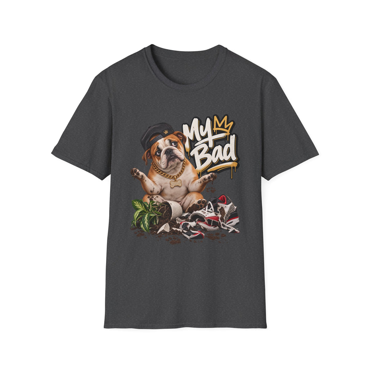 Bulldog 'My Bad' Graffiti T-Shirt | Hip Hop Dog Streetwear Tee