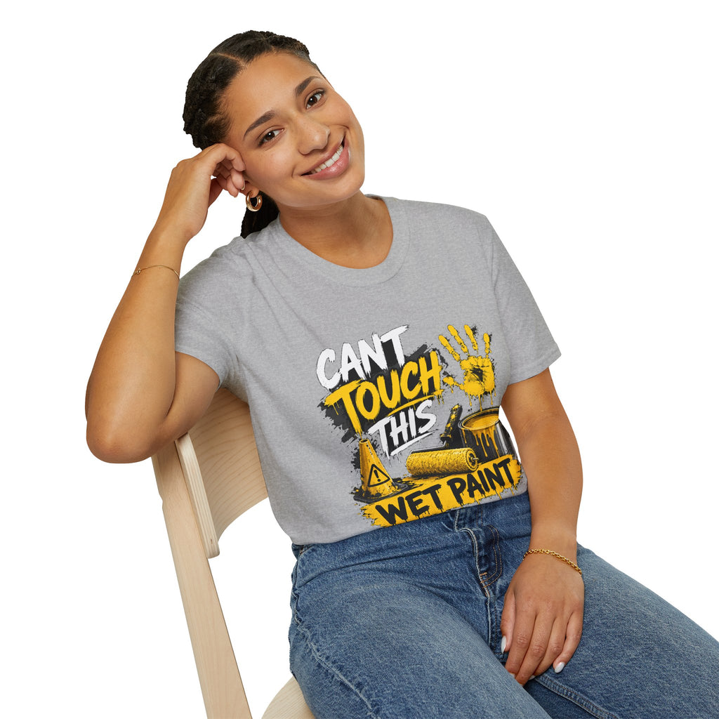 Cant Touch This Wet Paint MC Hammer T-Shirt | Paint Handprint Design 1990's 2000's Nostalgia Throwback