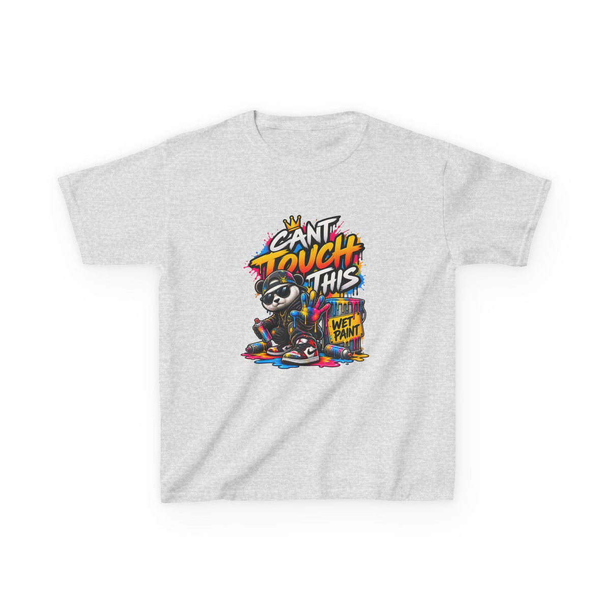 Cant Touch This Skateboard Panda Kids T-Shirt | Retro Graffiti Street