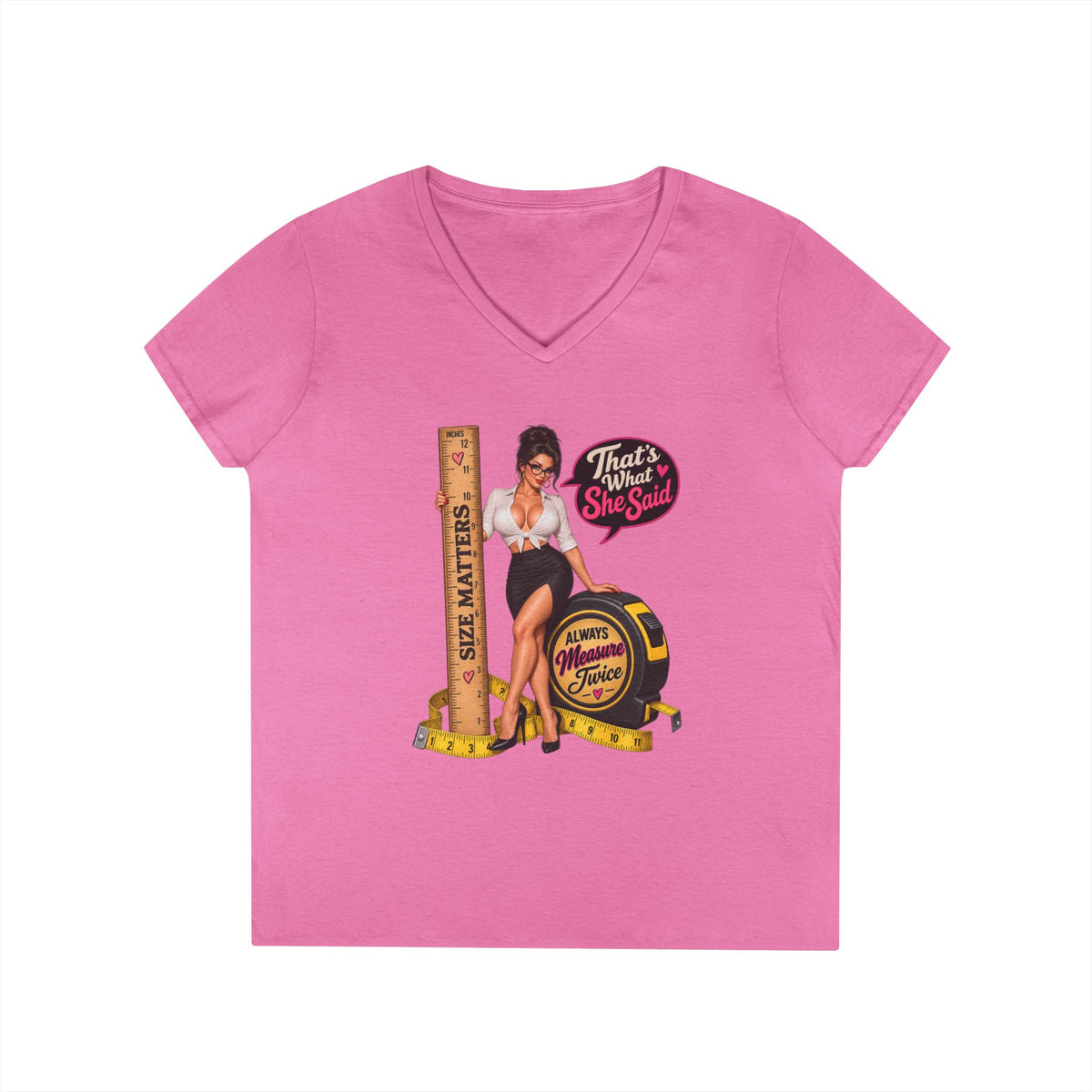 Thats What She Said Pinup Measure Tape Vintage Pinup T-Shirt | Humor | 90s 00s Hip Hop Pop Culture Nostalgia