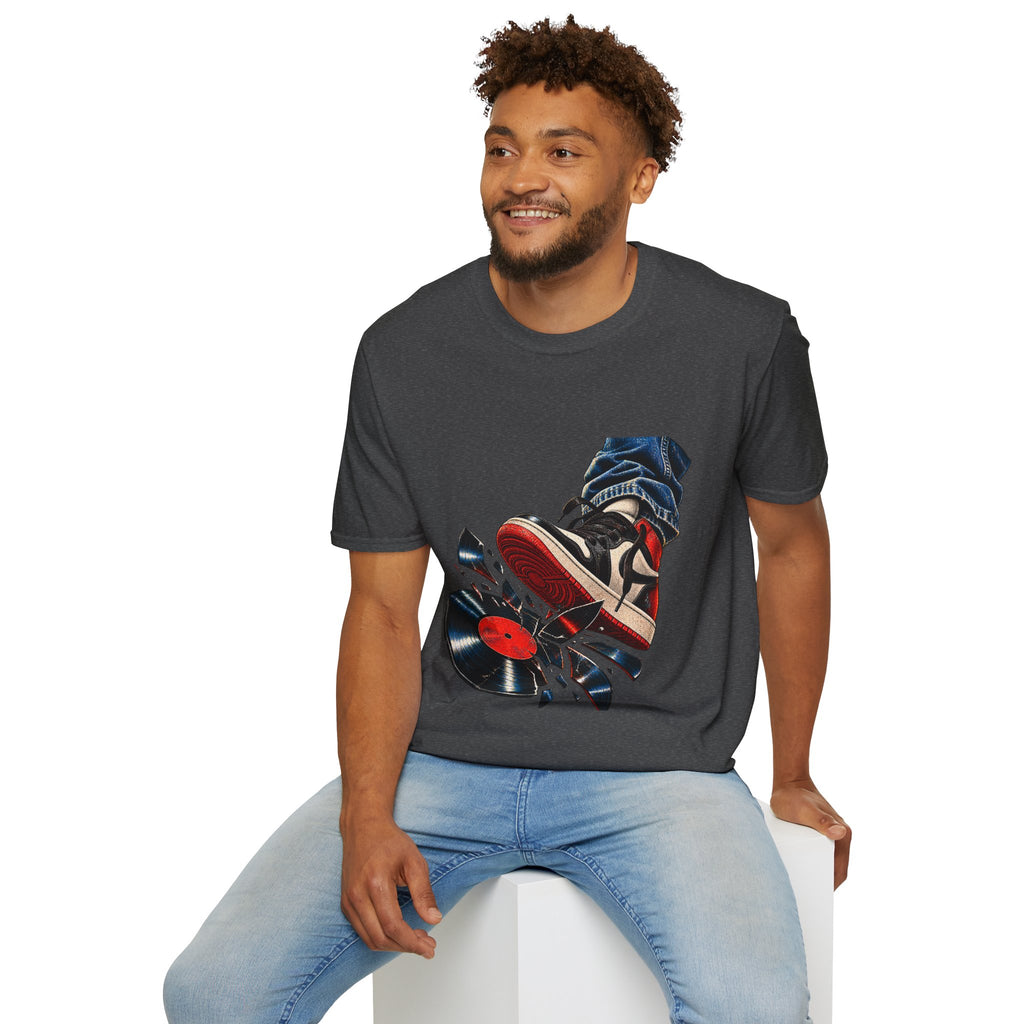 Sneaker Step with Vinyl Record T-Shirt | Retro Music Streetwear