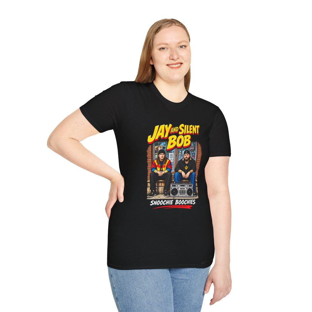Jay and Silent Bob T-Shirt | Movie Logo Comic Poster Tee | 1990's 2000's Nostalgia Throwback