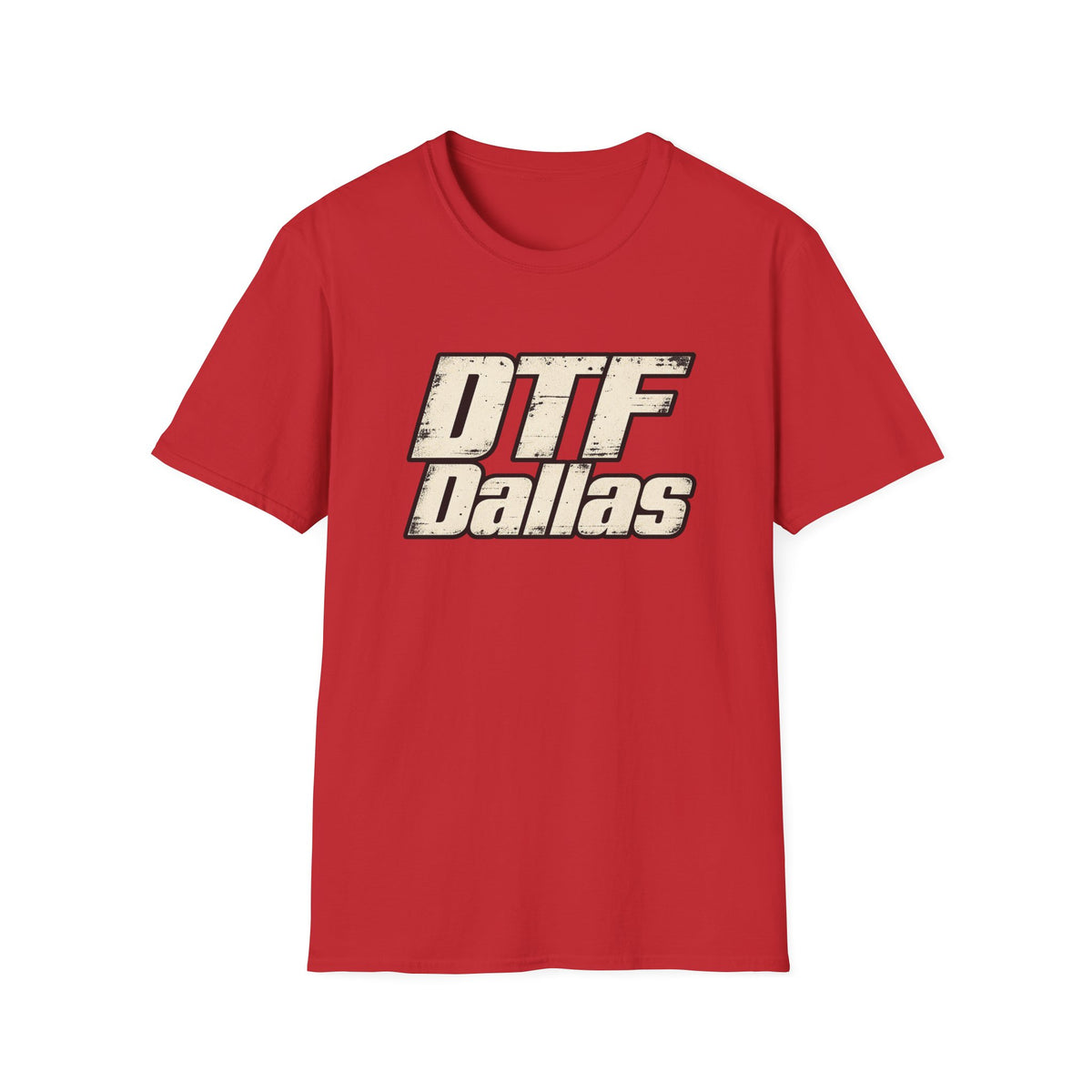 DTF Dallas T-Shirt | Retro Distressed Text, City Pride Tee