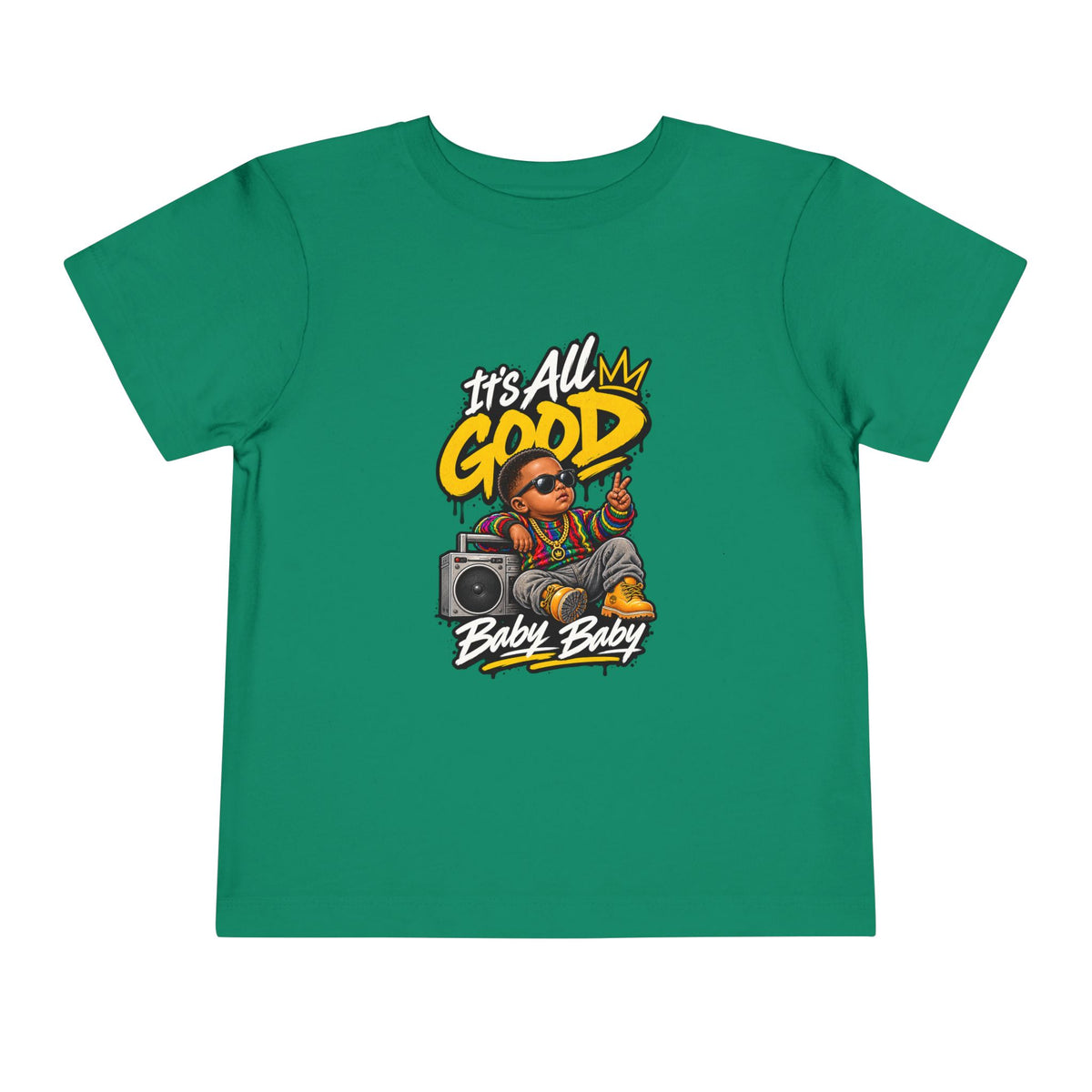 Its All Good Baby Biggie Toddler Tee | Retro Boombox Hip Hop Graphic