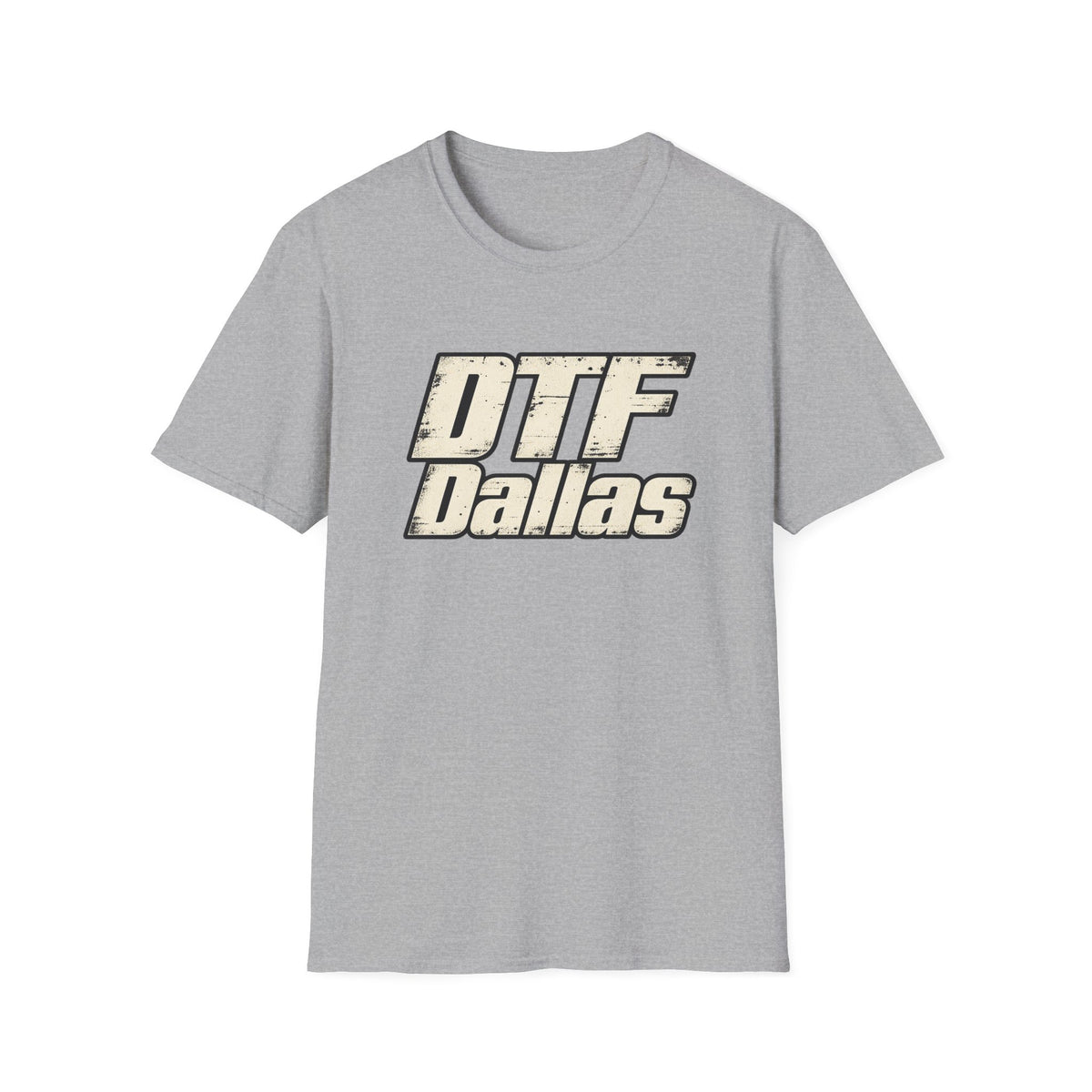 DTF Dallas T-Shirt | Retro Distressed Text, City Pride Tee