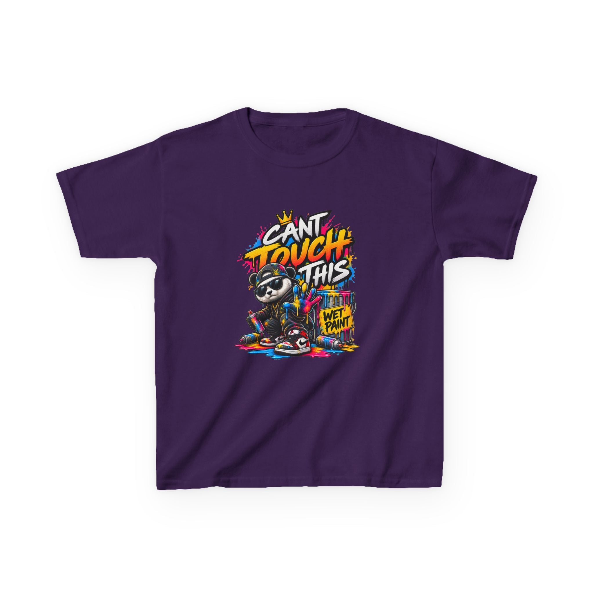 Cant Touch This Skateboard Panda Kids T-Shirt | Retro Graffiti Street