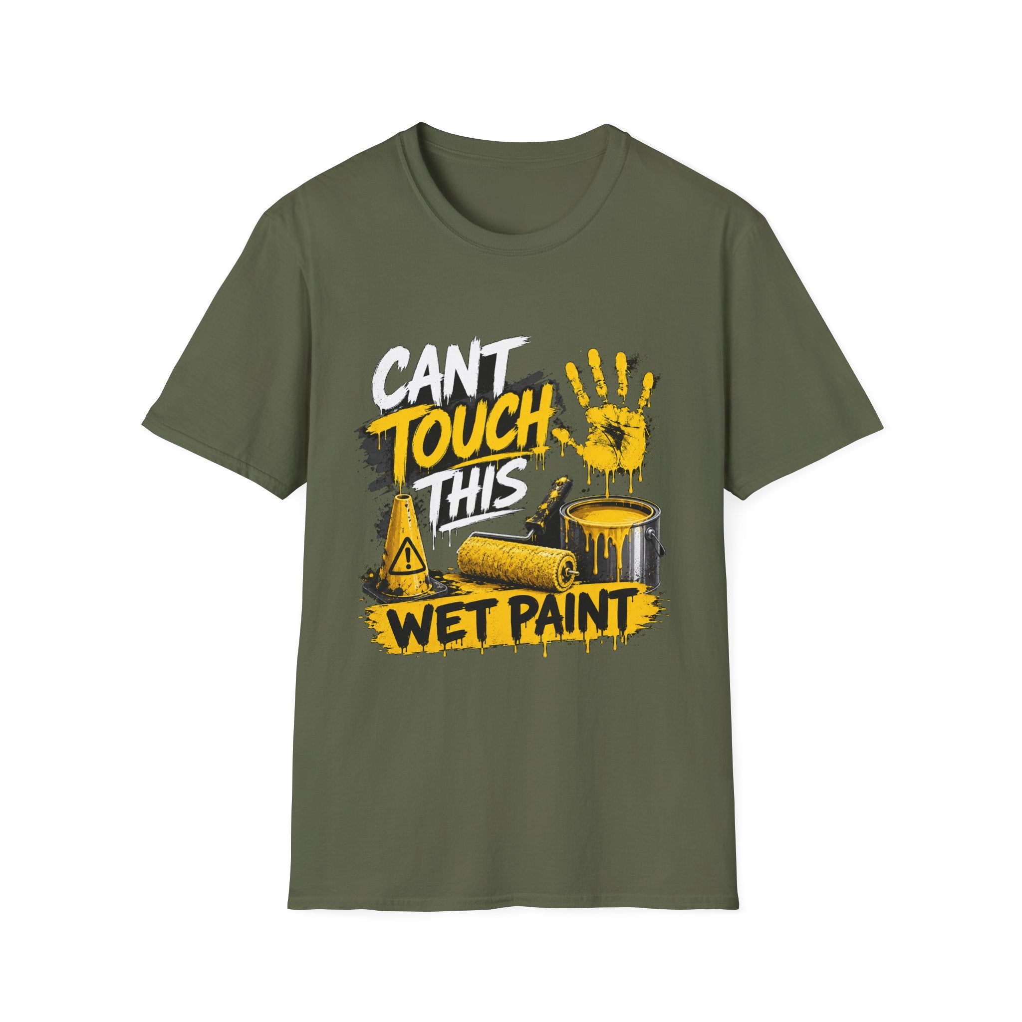 Cant Touch This Wet Paint MC Hammer T-Shirt | Paint Handprint Design 1990's 2000's Nostalgia Throwback