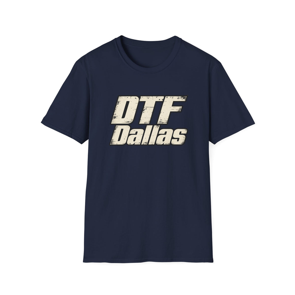DTF Dallas T-Shirt | Retro Distressed Text, City Pride Tee