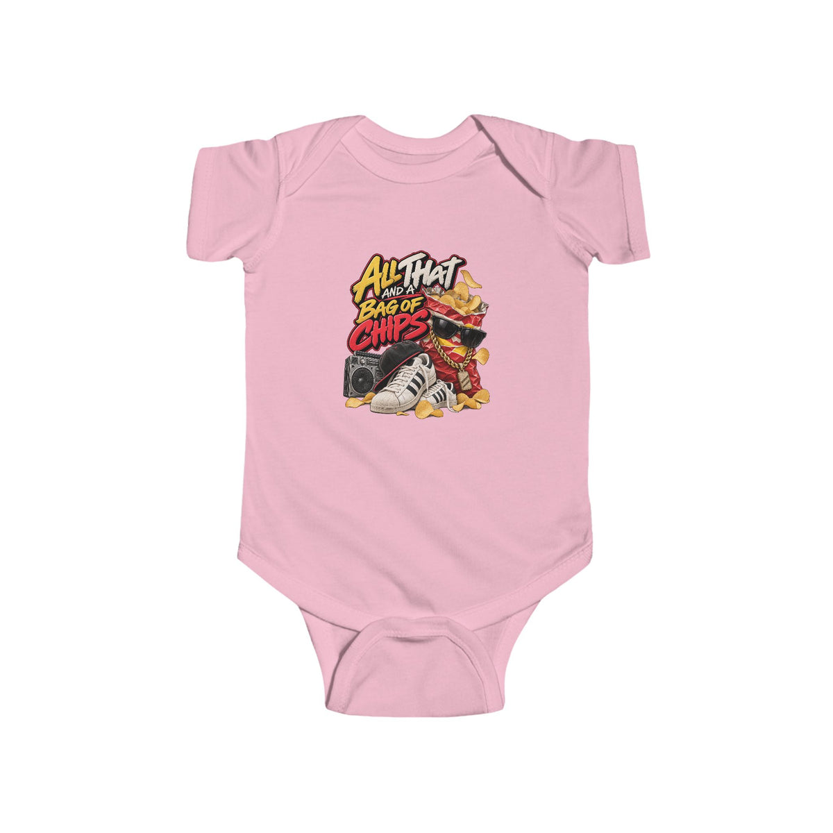 All That Bag of Chips illustration Bodysuit | Baby romper, snack graphic | 90's 00's Hip Hop Pop Culture Nostalgia