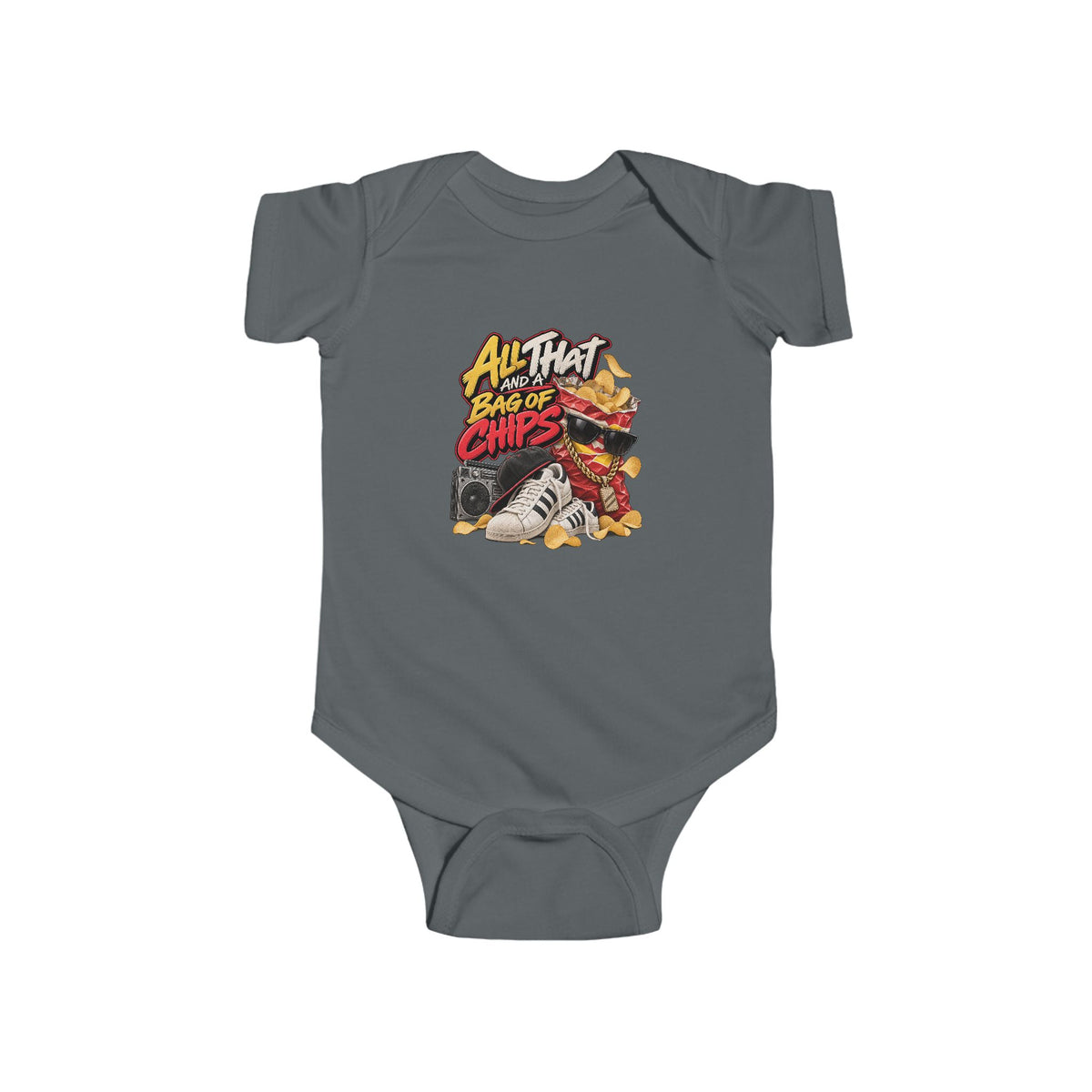 All That Bag of Chips illustration Bodysuit | Baby romper, snack graphic | 90's 00's Hip Hop Pop Culture Nostalgia