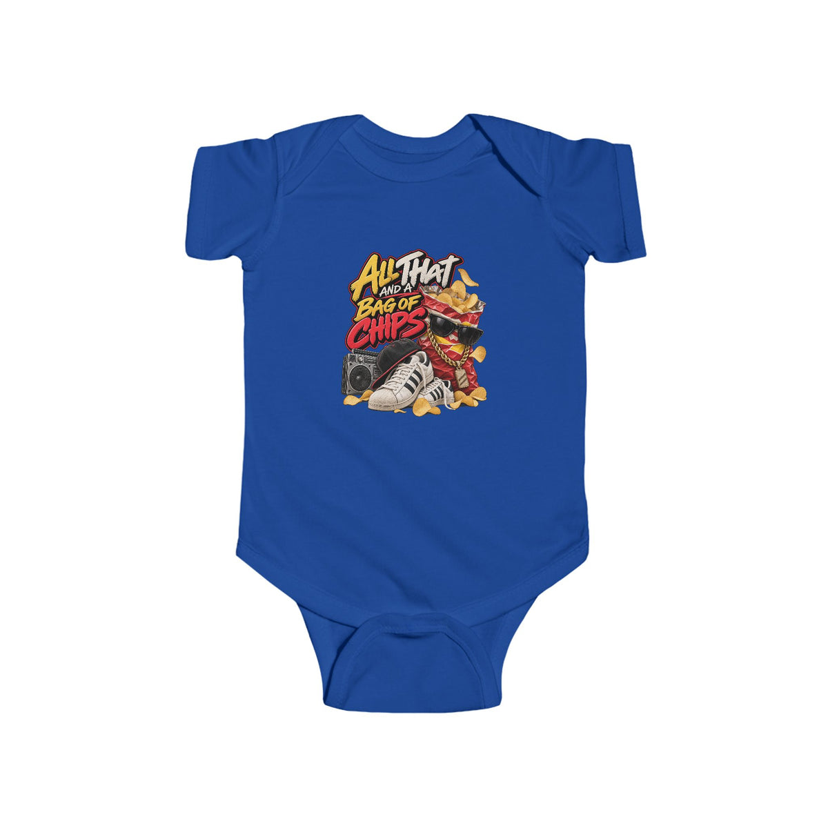 All That Bag of Chips illustration Bodysuit | Baby romper, snack graphic | 90's 00's Hip Hop Pop Culture Nostalgia