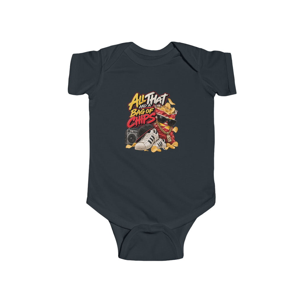 All That Bag of Chips illustration Bodysuit | Baby romper, snack graphic | 90's 00's Hip Hop Pop Culture Nostalgia