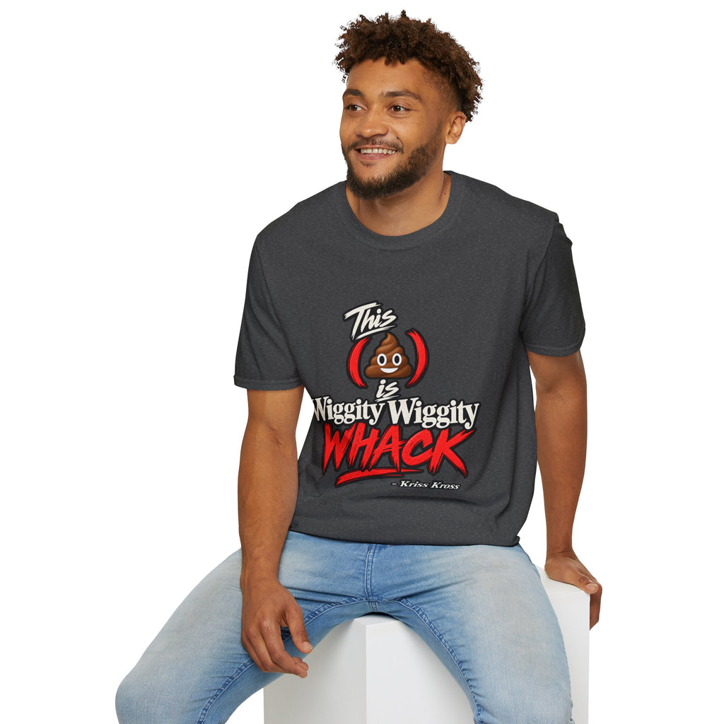 This Shit Is Wiggity Wiggity Whack T-Shirt | Funny Poop Emoji Graphic | 90s 00s Hip Hop Pop Culture Nostalgia Millennial Era