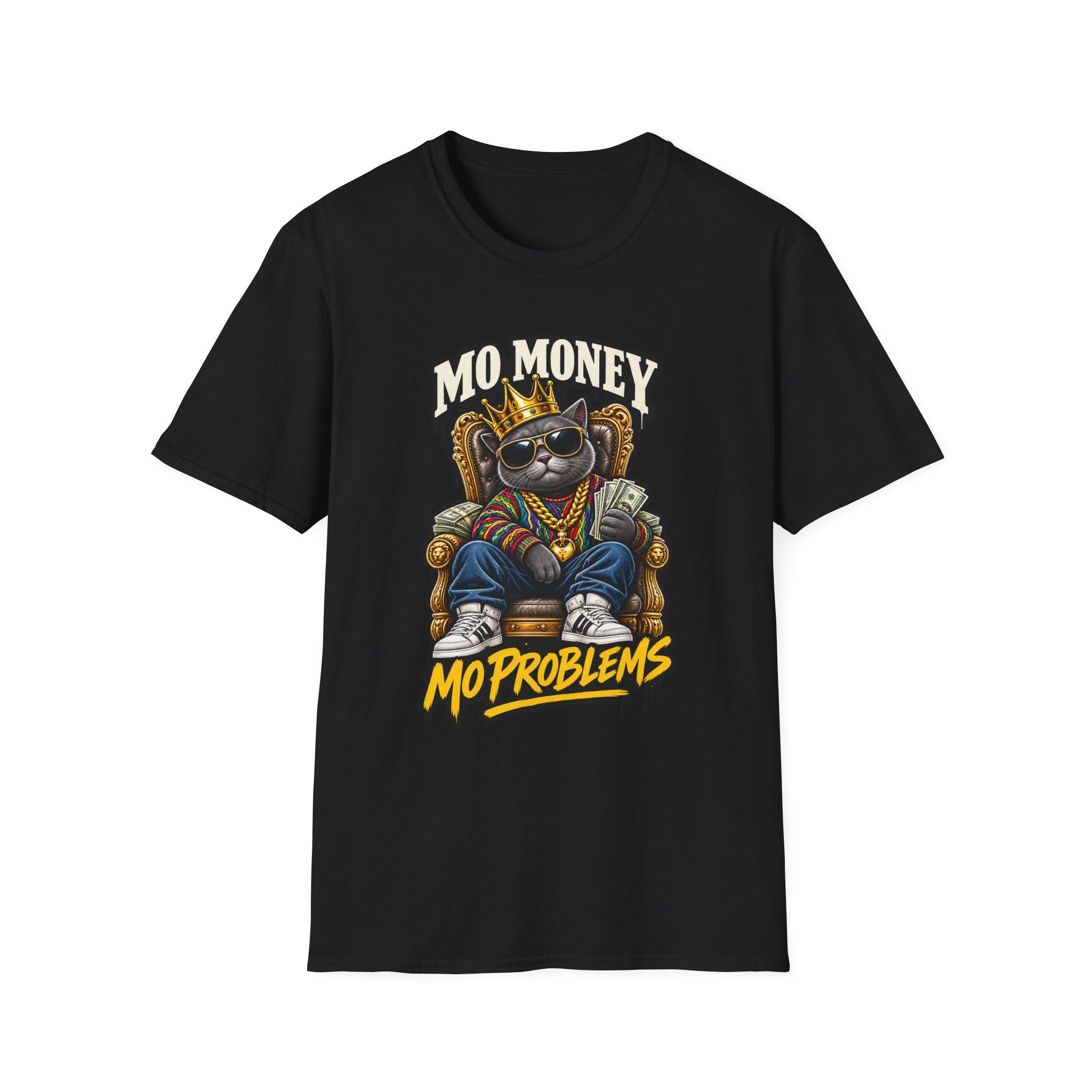 Mo Money Cat Mo Problems T-Shirt | Cat King Illustration | 1990's 2000's Nostalgia Throwback