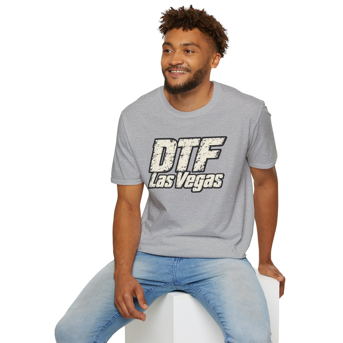DTF Las Vegas T-Shirt | Vintage Bold Text Vegas Tee