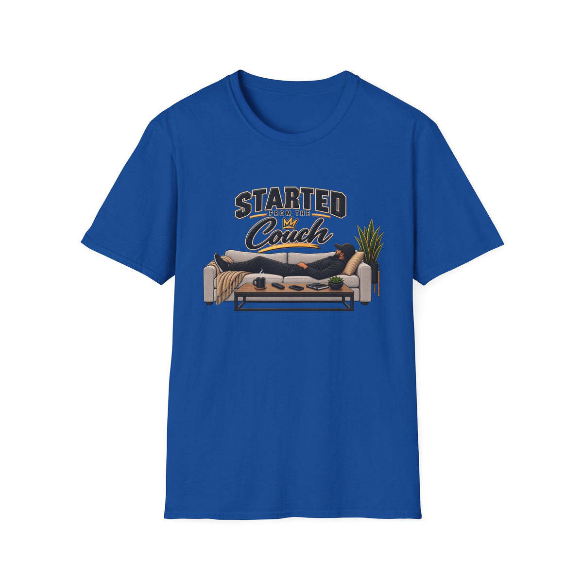 Started From The Couch T-Shirt | Lazy Home Lounge Graphic Tee | Hip Hop 1990's 2000's Nostalgia Throwback