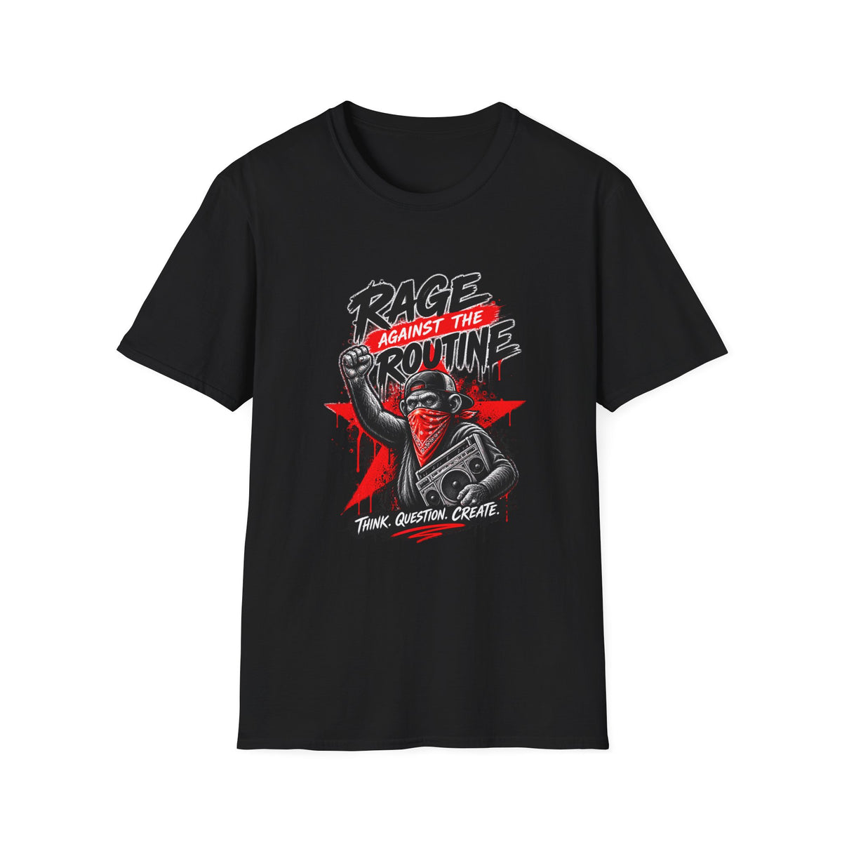 Rage Against the Routine T-Shirt | Protest Fist Graphic Tee | 1990's 2000's Nostalgia Throwback