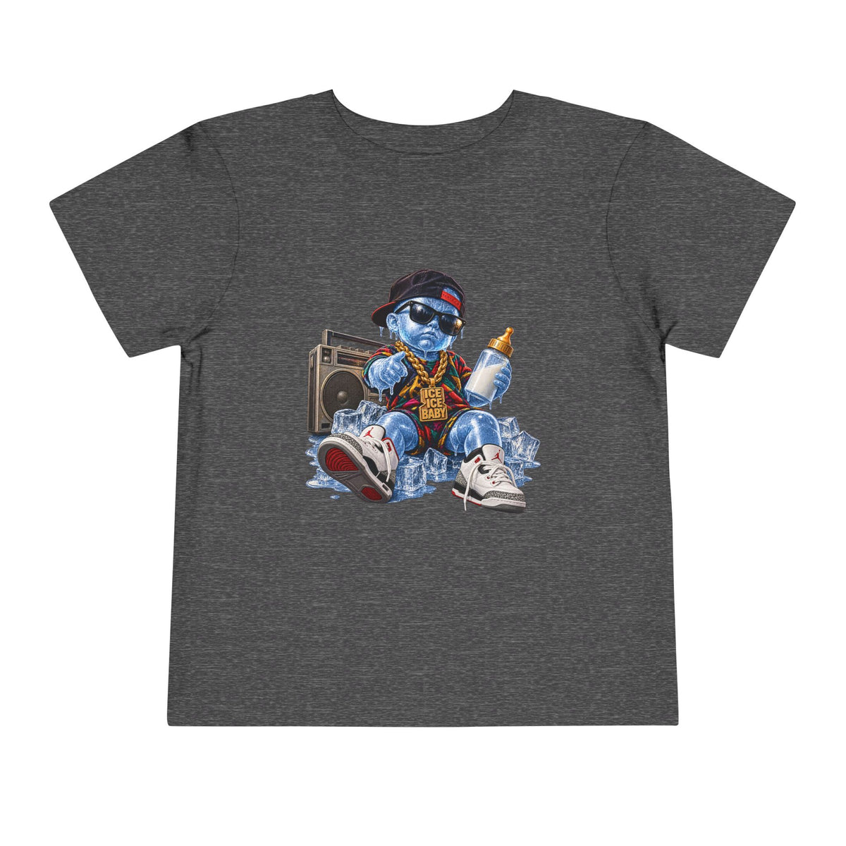 Ice Ice Baby Cool Hip Hop Teddy Bear Toddler Tee | Rap Bear Graphic Shirt