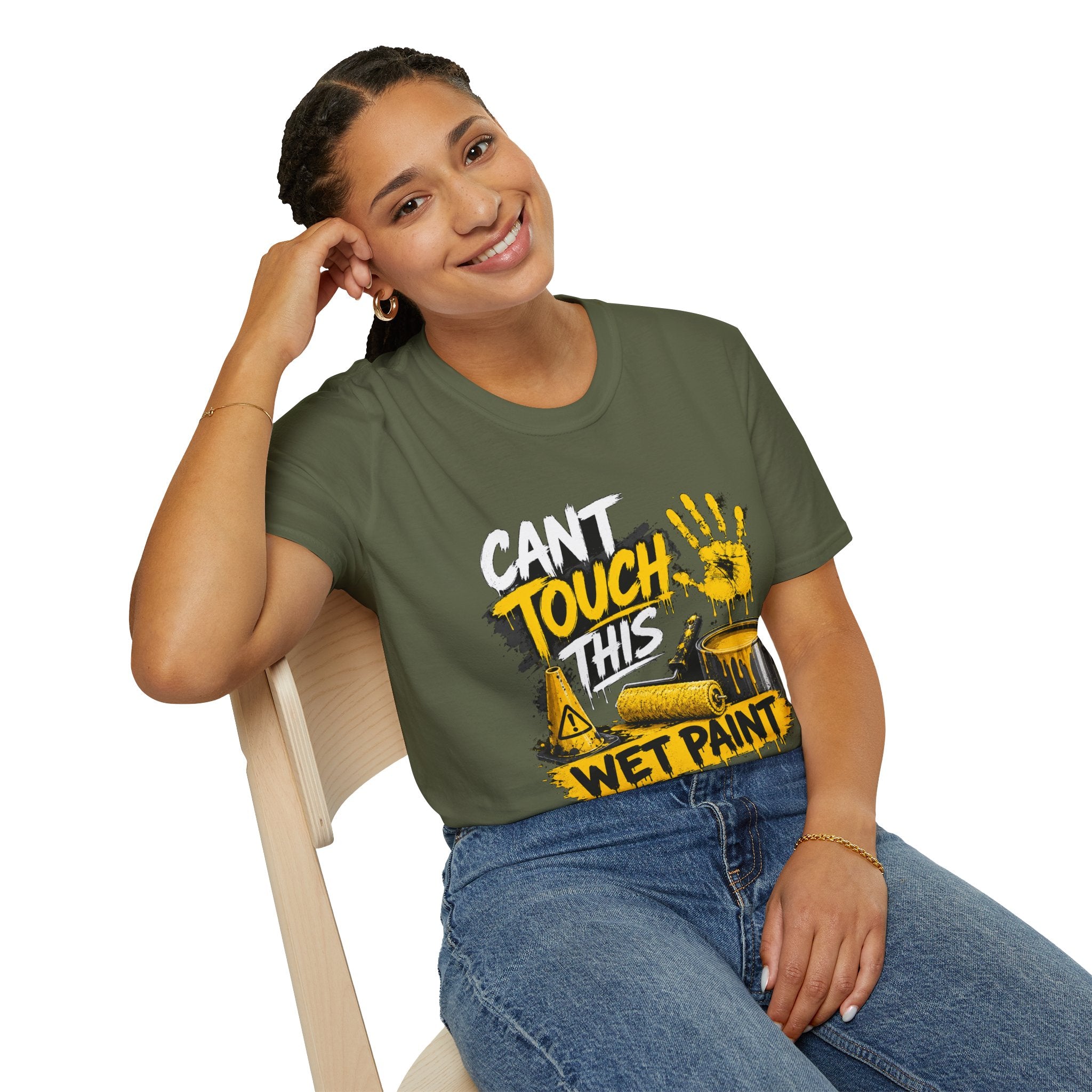 Cant Touch This Wet Paint MC Hammer T-Shirt | Paint Handprint Design 1990's 2000's Nostalgia Throwback