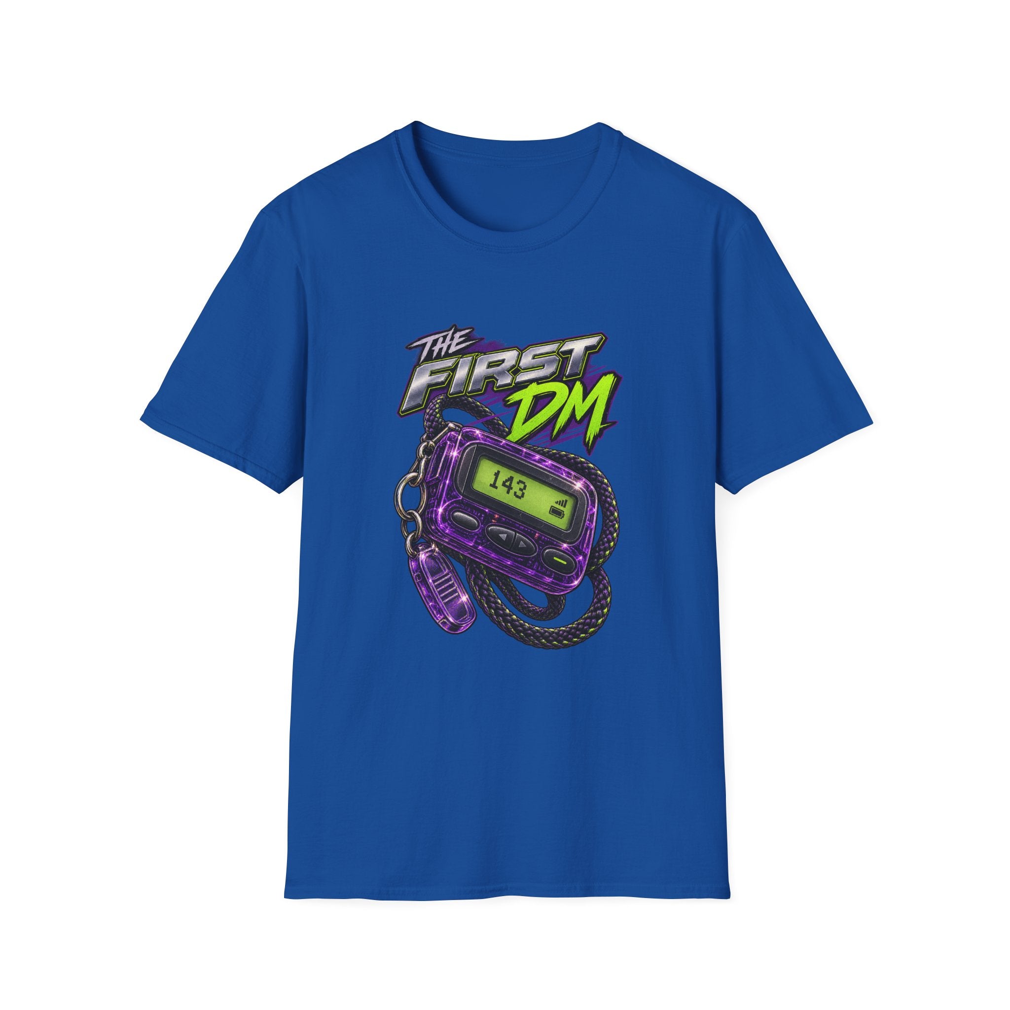 The First DM pager graphic T-Shirt | 90s pager nostalgia | 1990's 2000's Nostalgia Throwback