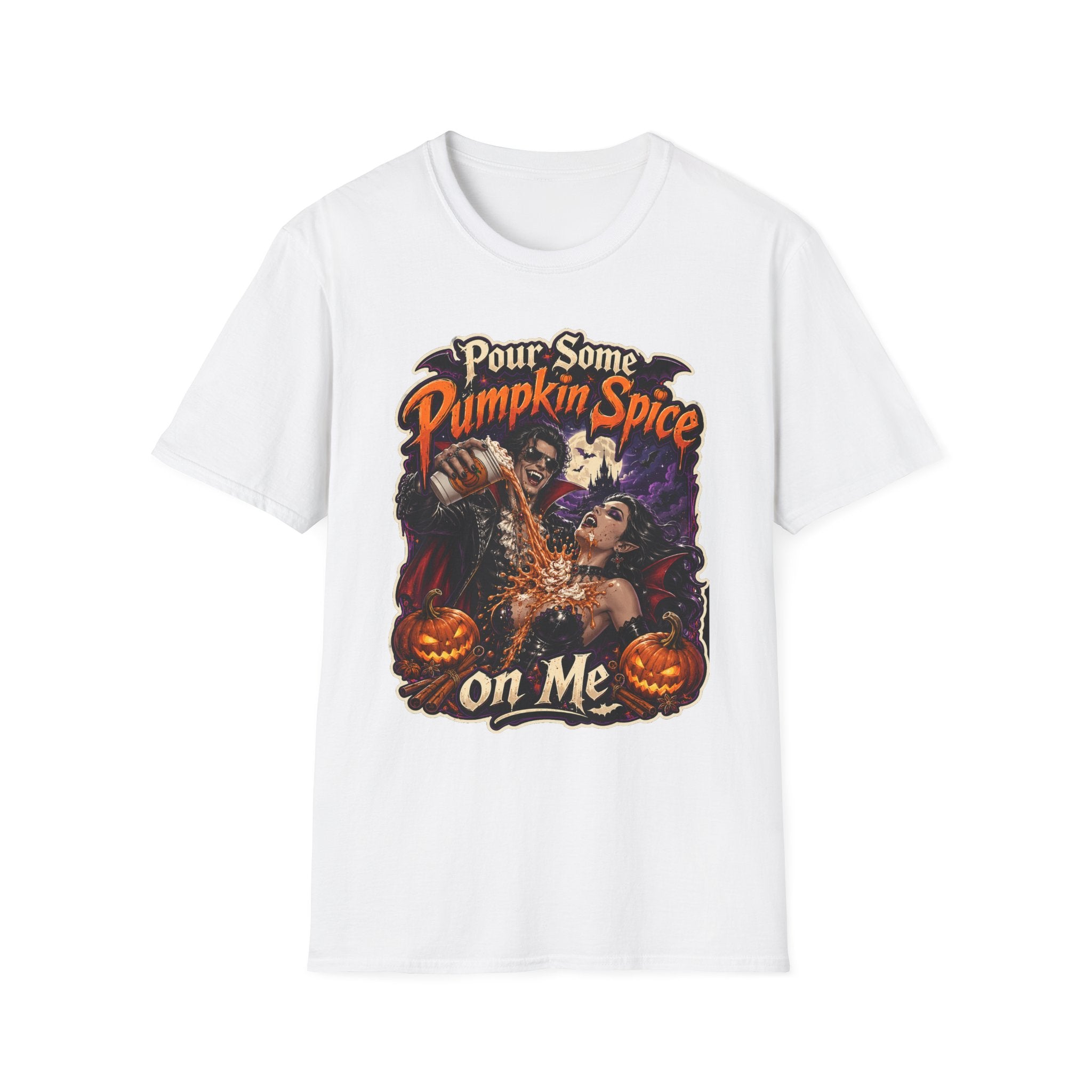 Pumpkin Spice Horror Pour Some Pumpkin Spice T-Shirt | Halloween | 1990's 2000's Nostalgia Throwback