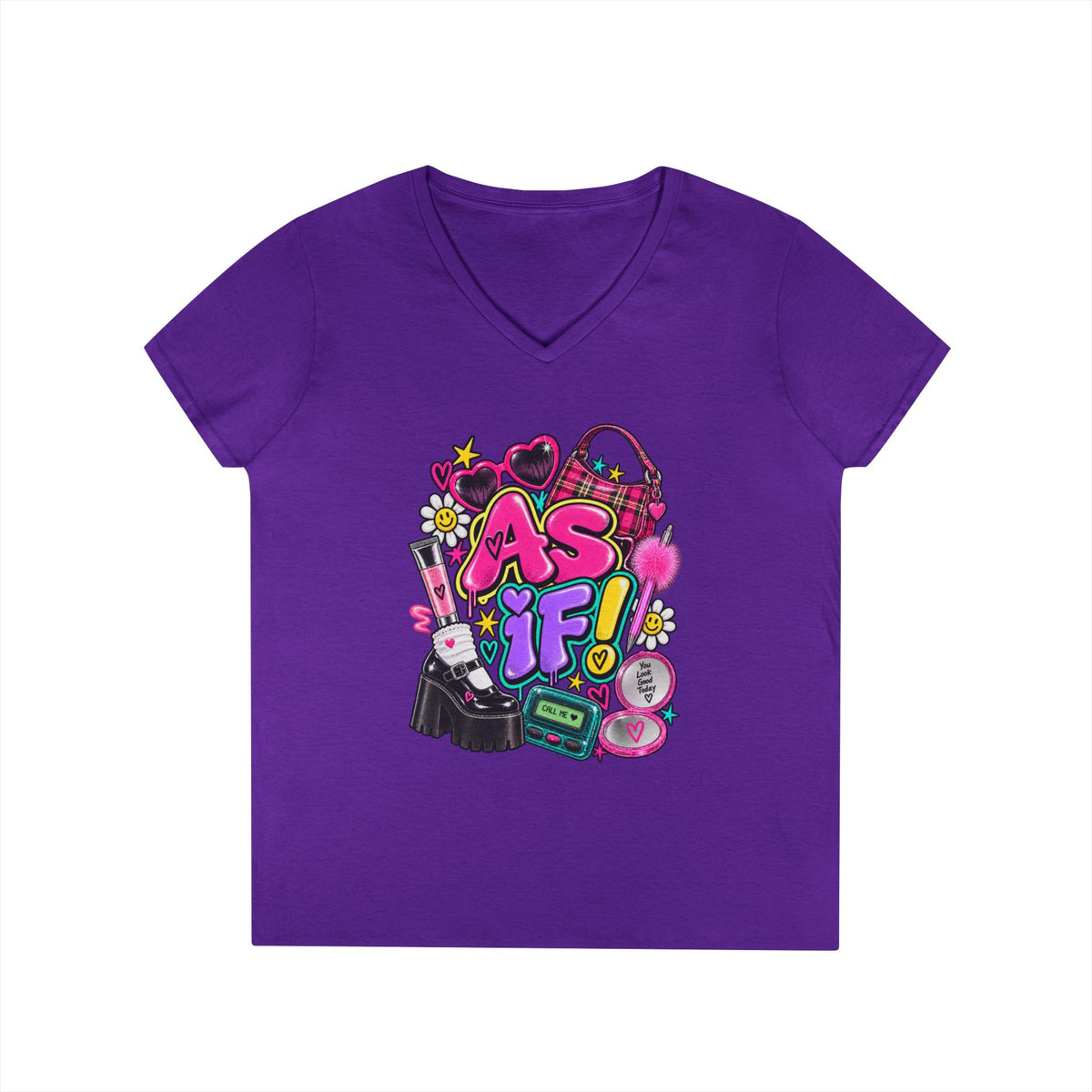 AS IF! 90s Retro Collage T-Shirt | Pop Heart, Cassette, Roller Skates | 90s 00s Hip Hop Pop Culture Nostalgia