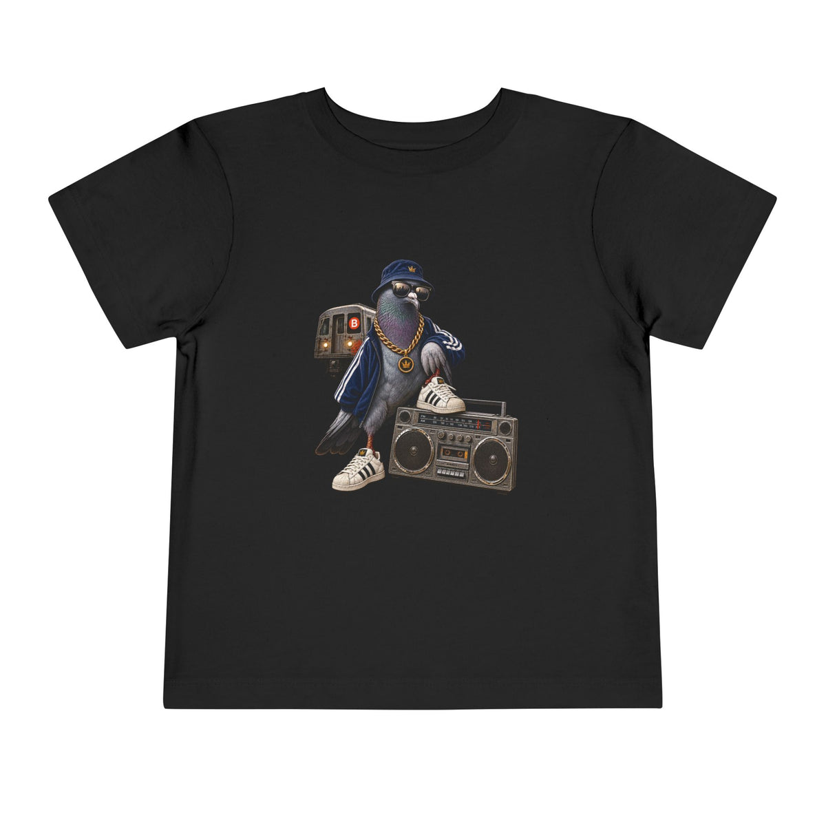 Cool Crow DJ boombox Toddler Tee | Hip Hop Bird Graphic