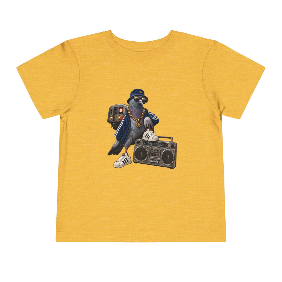 Cool Crow DJ boombox Toddler Tee | Hip Hop Bird Graphic