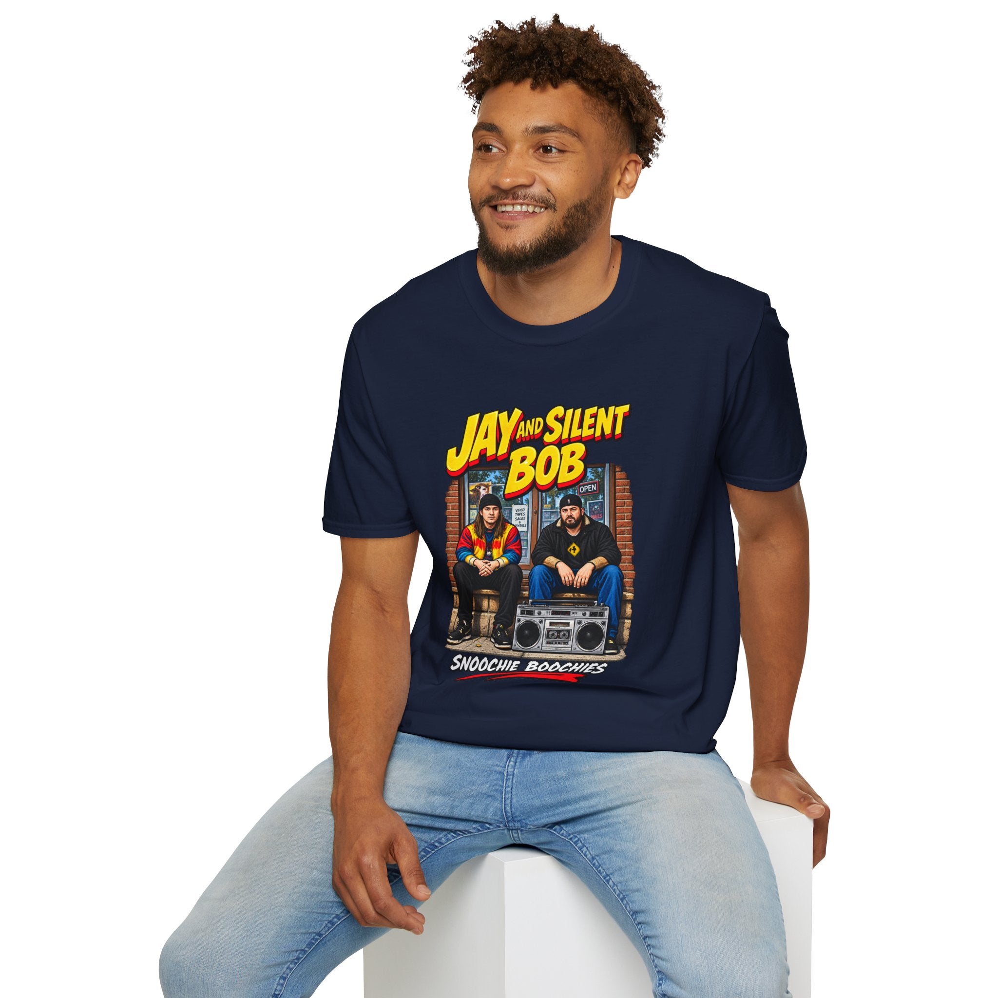 Jay and Silent Bob T-Shirt | Movie Logo Comic Poster Tee | 1990's 2000's Nostalgia Throwback