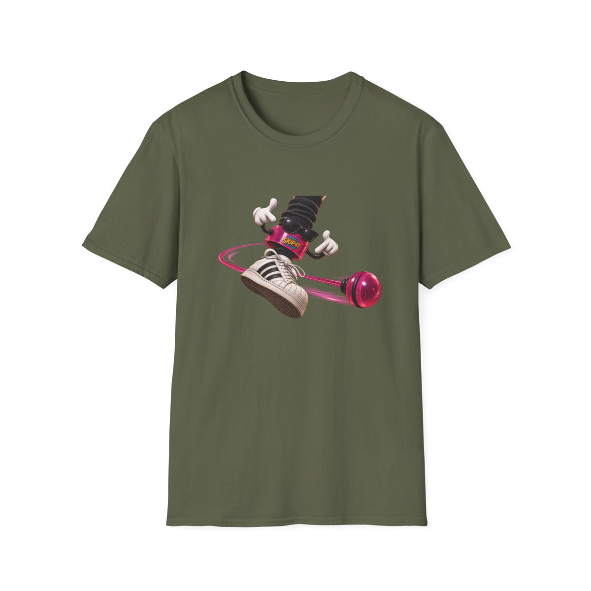 Yo-Yo Skater Character T-Shirt | Retro Toy Illustration, Street Style Hip Hop | 1990's 2000's Nostalgia Throwback