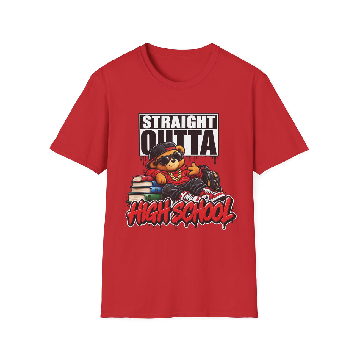 Straight Outta High School T-Shirt | Adult 90s 2000s Nostalgia Graduate, Class of 2026 2027 School Design