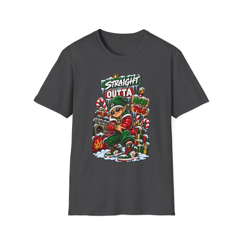 Straight Outta North Pole T-Shirt | Hip Hop Christmas Elf Streetwear | 1990's 2000's Nostalgia Throwback