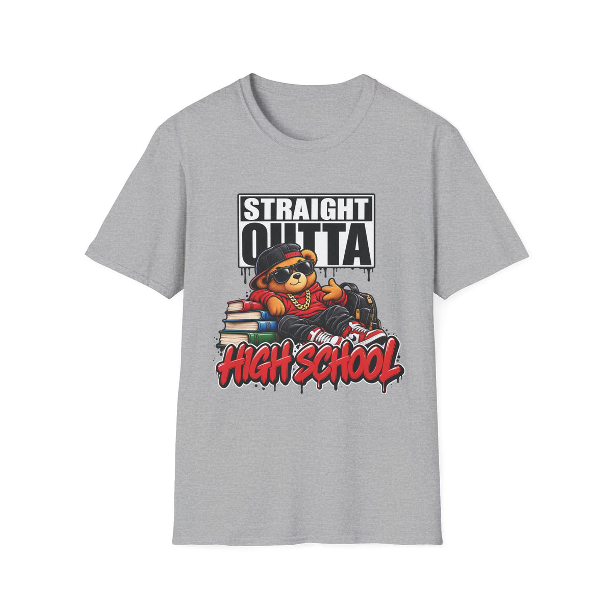 Straight Outta High School T-Shirt | Adult 90s 2000s Nostalgia Graduate, Class of 2026 2027 School Design