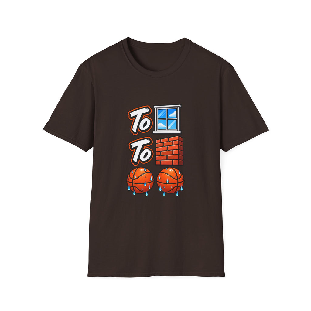 To the Window To the Wall Sweat Basketballs T-Shirt | Sports Emoji Design | 90s 00s Hip Hop Pop Culture Nostalgia Millennial Era