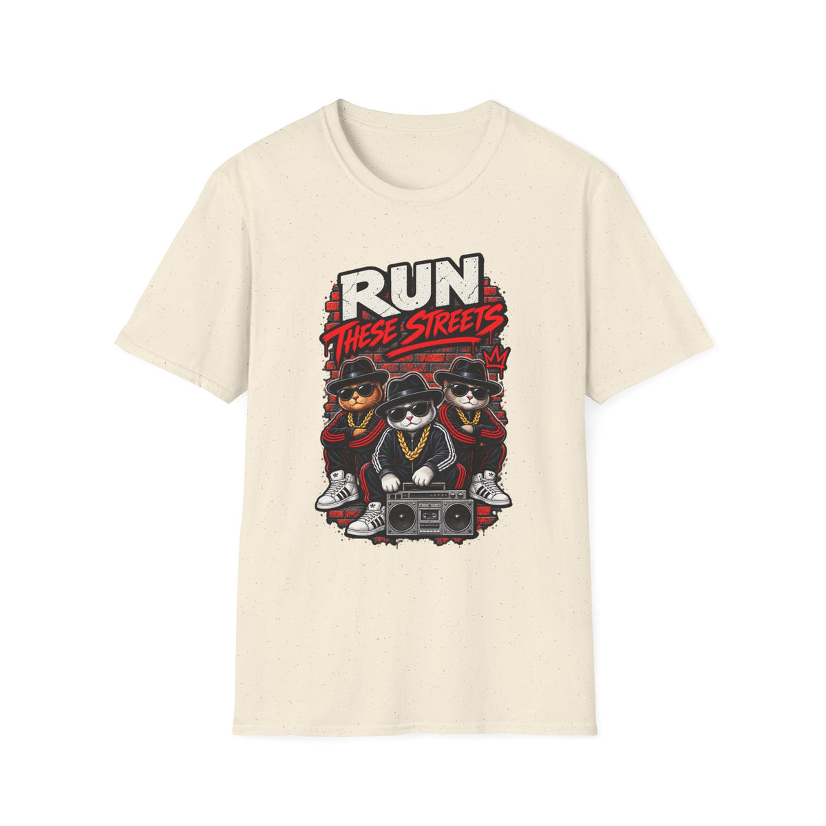 Run These Streets cats graphic T-Shirt | Hip Hop Cat Crew tee | 1990's 2000's Nostalgia Throwback
