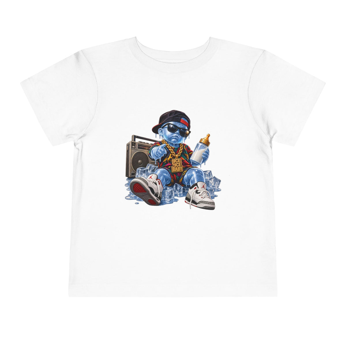 Ice Ice Baby Cool Hip Hop Teddy Bear Toddler Tee | Rap Bear Graphic Shirt