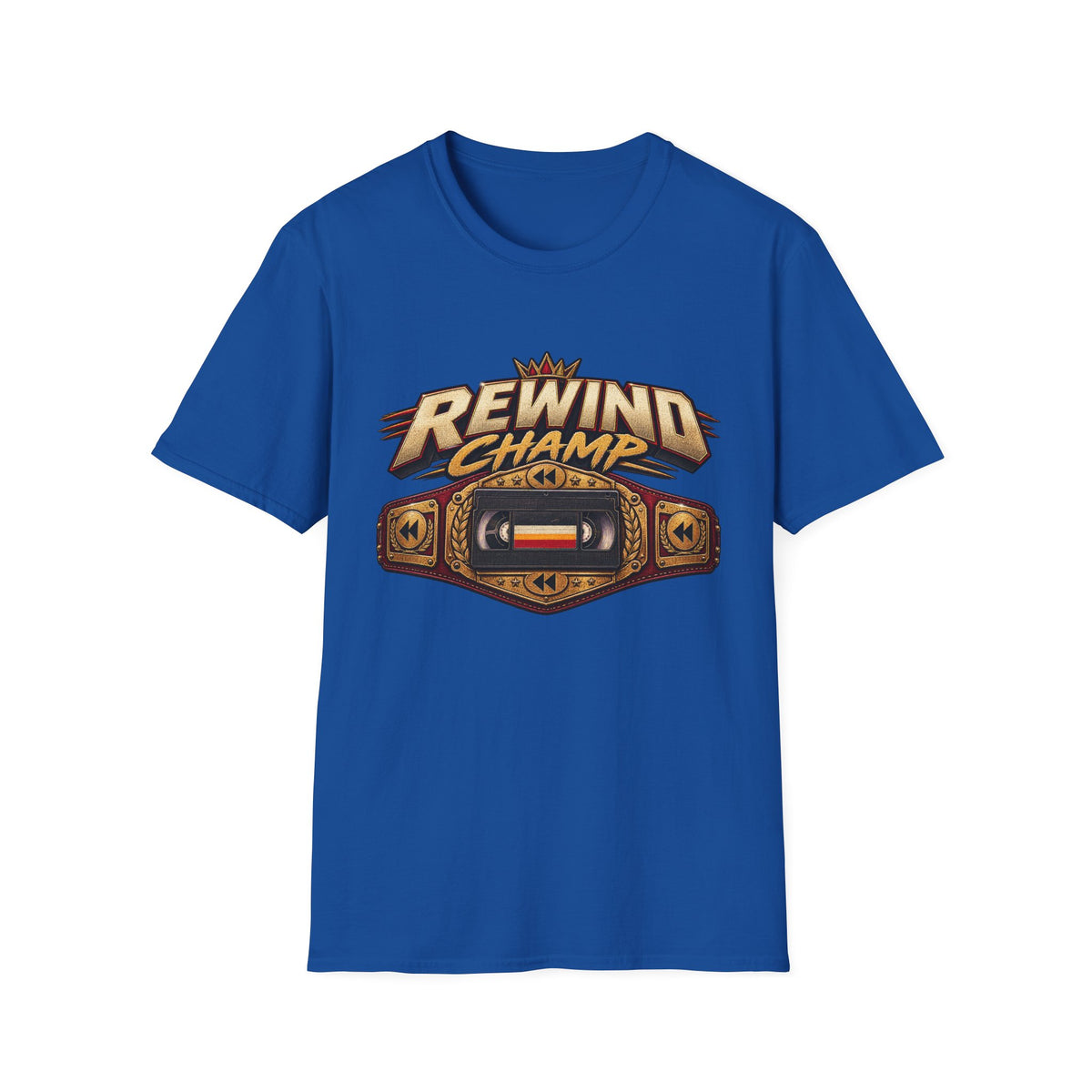 Rewind Champ cassette belt graphic T-Shirt | Retro Hip Hop audio nostalgia tee | 1990's 2000's Nostalgia Throwback