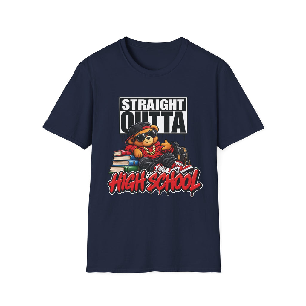 Straight Outta High School T-Shirt | Adult 90s 2000s Nostalgia Graduate, Class of 2026 2027 School Design