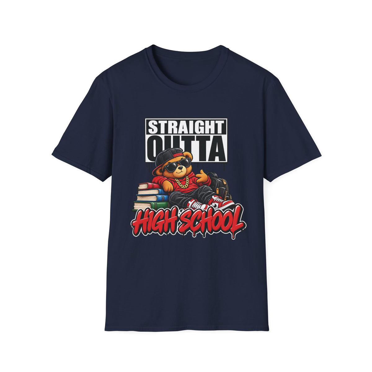 Straight Outta High School T-Shirt | Adult 90s 2000s Nostalgia Graduate, Class of 2026 2027 School Design