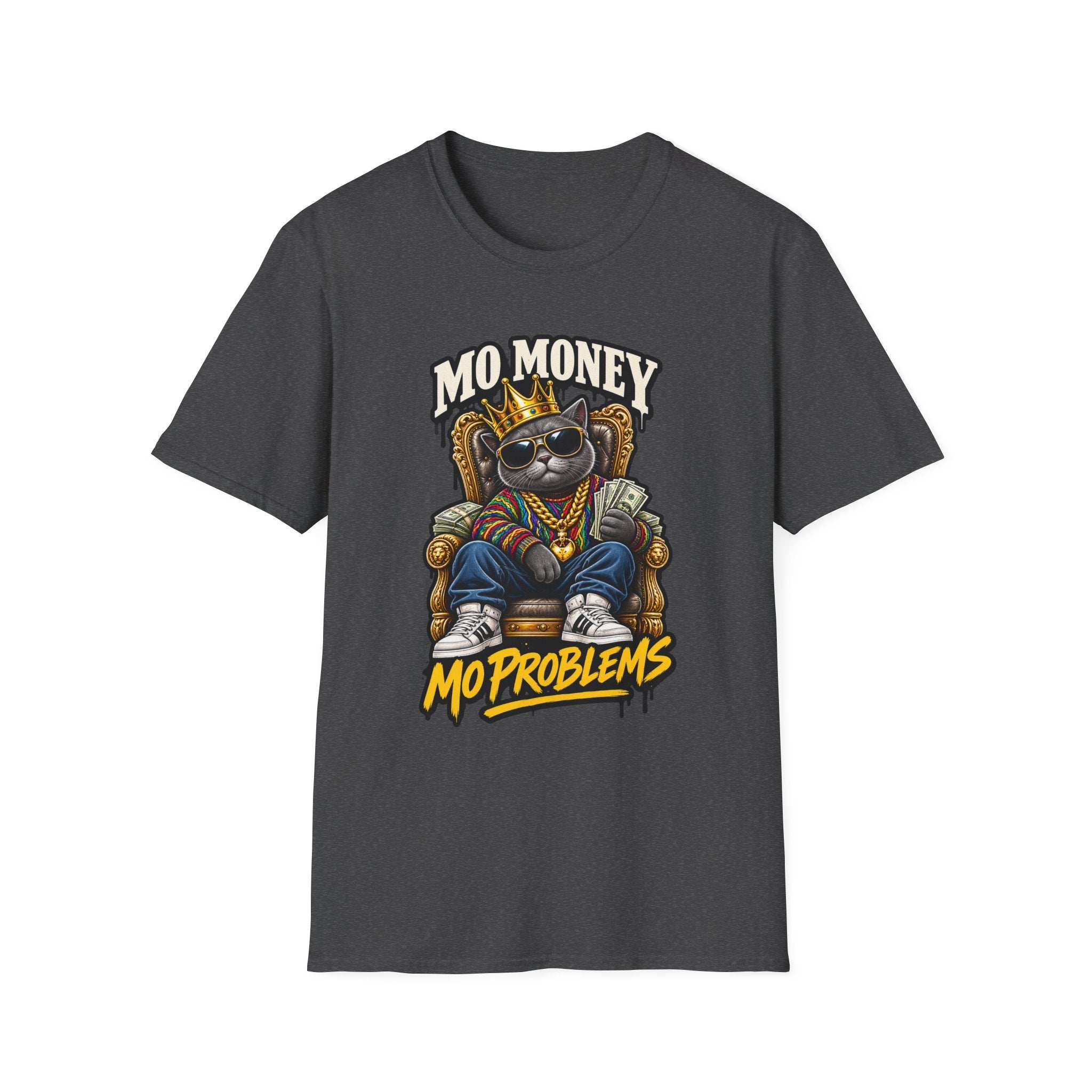Mo Money Cat Mo Problems T-Shirt | Cat King Illustration | 1990's 2000's Nostalgia Throwback