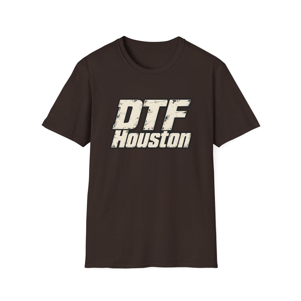 DTF Houston Graphic T-Shirt | Retro Distressed Text Houston Tee