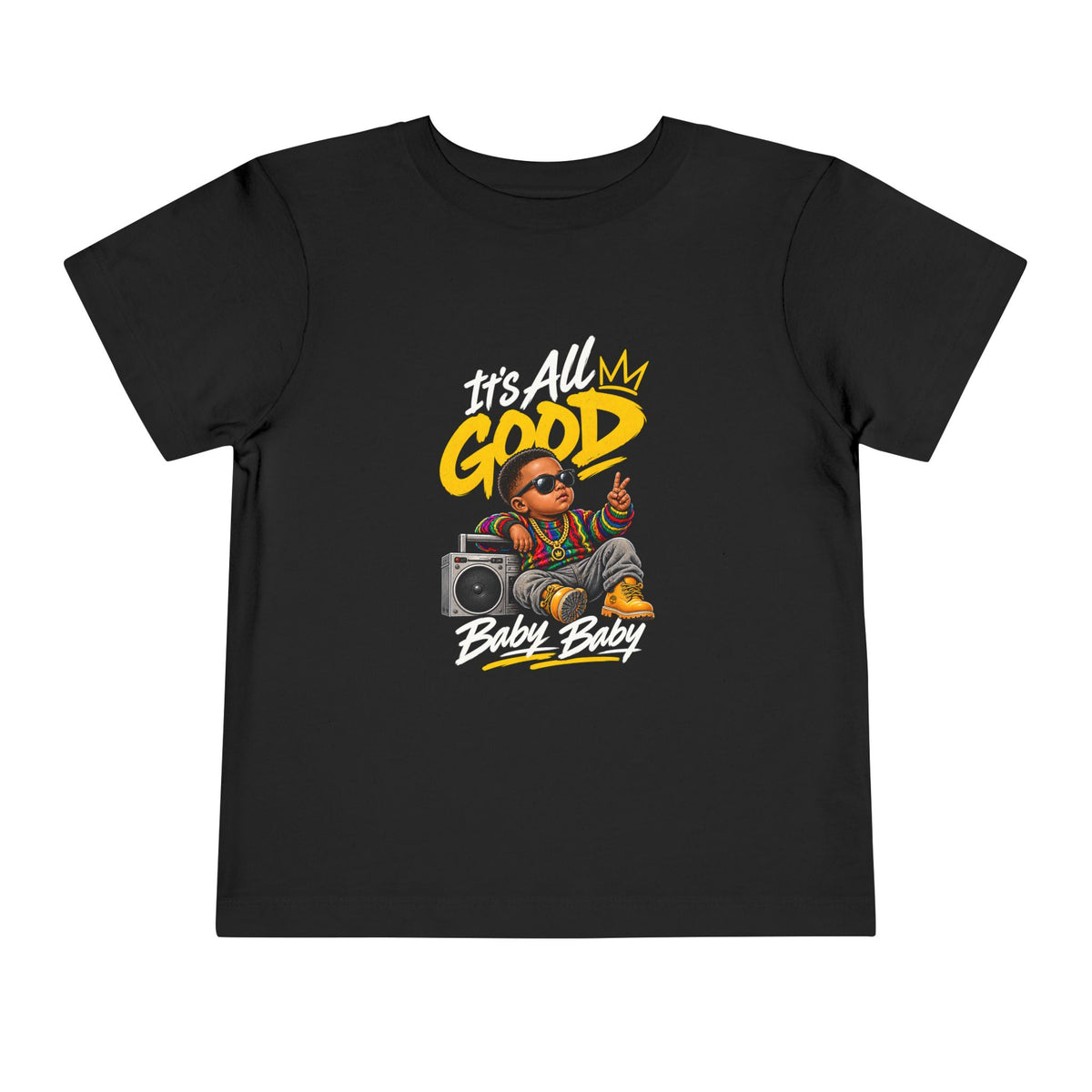 Its All Good Baby Biggie Toddler Tee | Retro Boombox Hip Hop Graphic