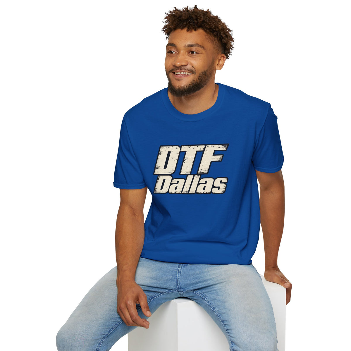 DTF Dallas T-Shirt | Retro Distressed Text, City Pride Tee
