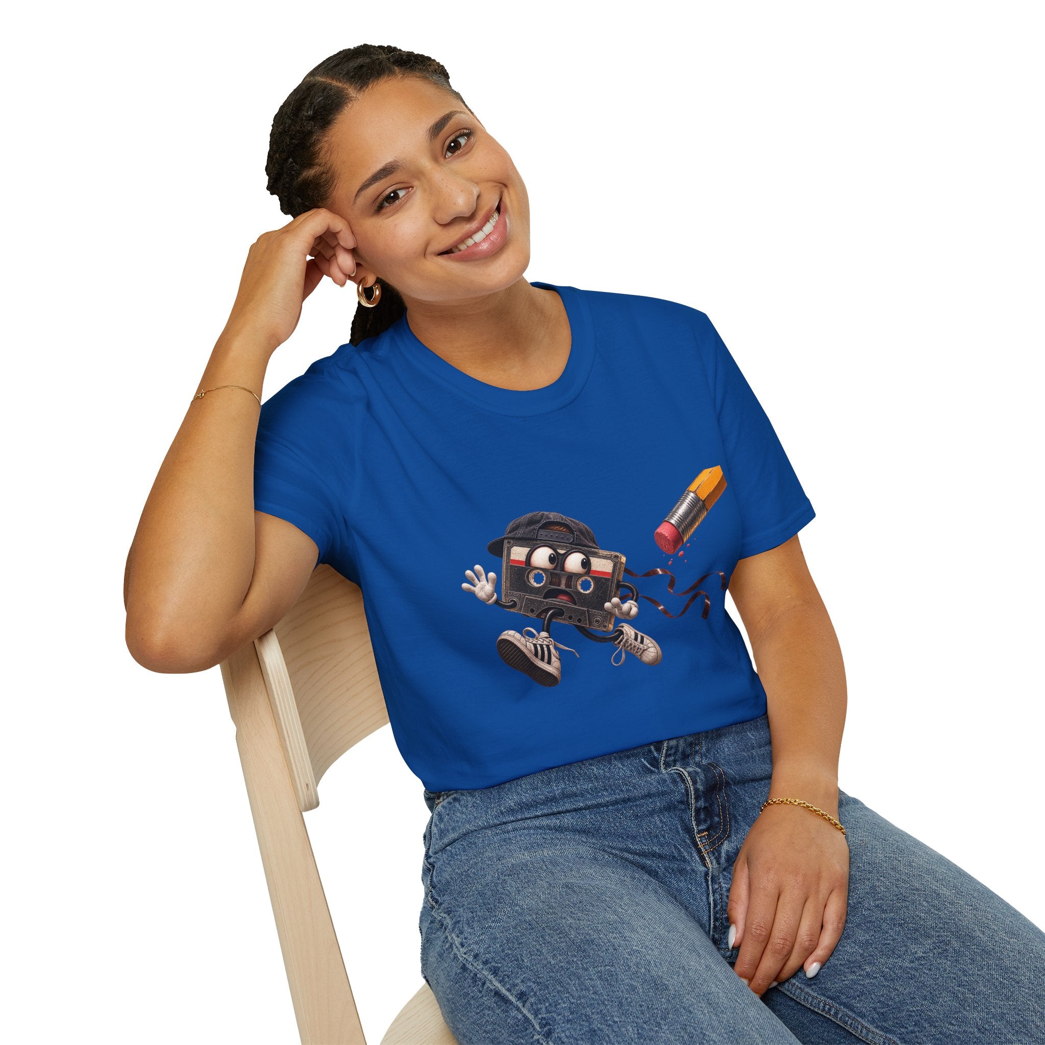 Cute Retro Cassette Tape Running, T-Shirt 1990's 2000's Nostalgia Throwback