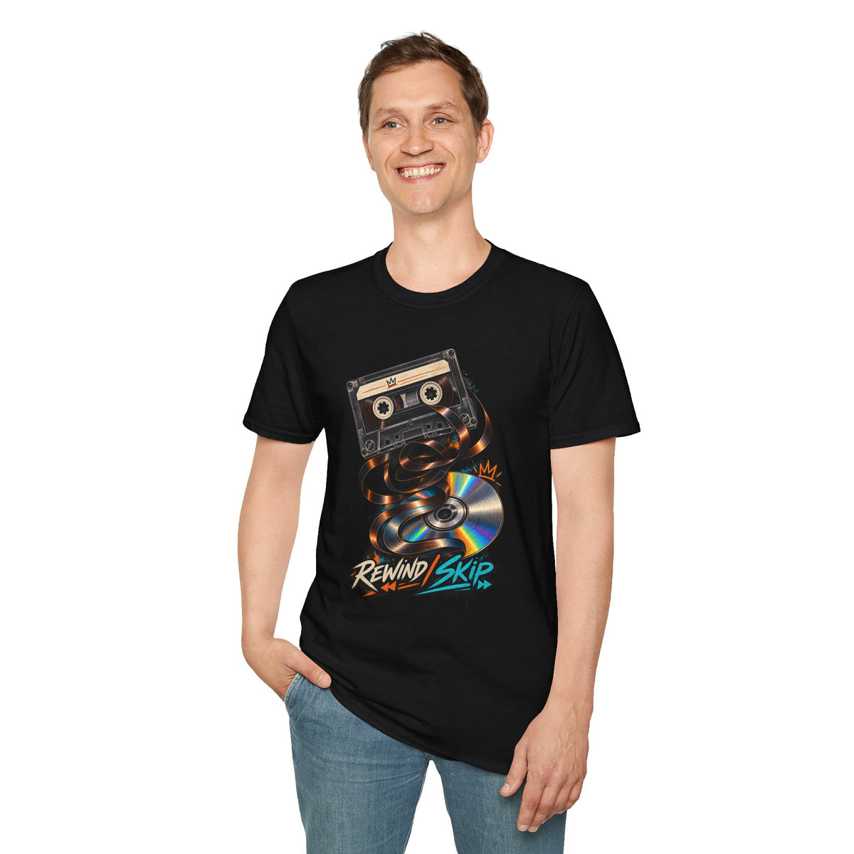 Cassette Tape Rewind Sk8er T-Shirt | Retro Mix Tape 90s Tape Art 1990's 2000's Nostalgia Throwback