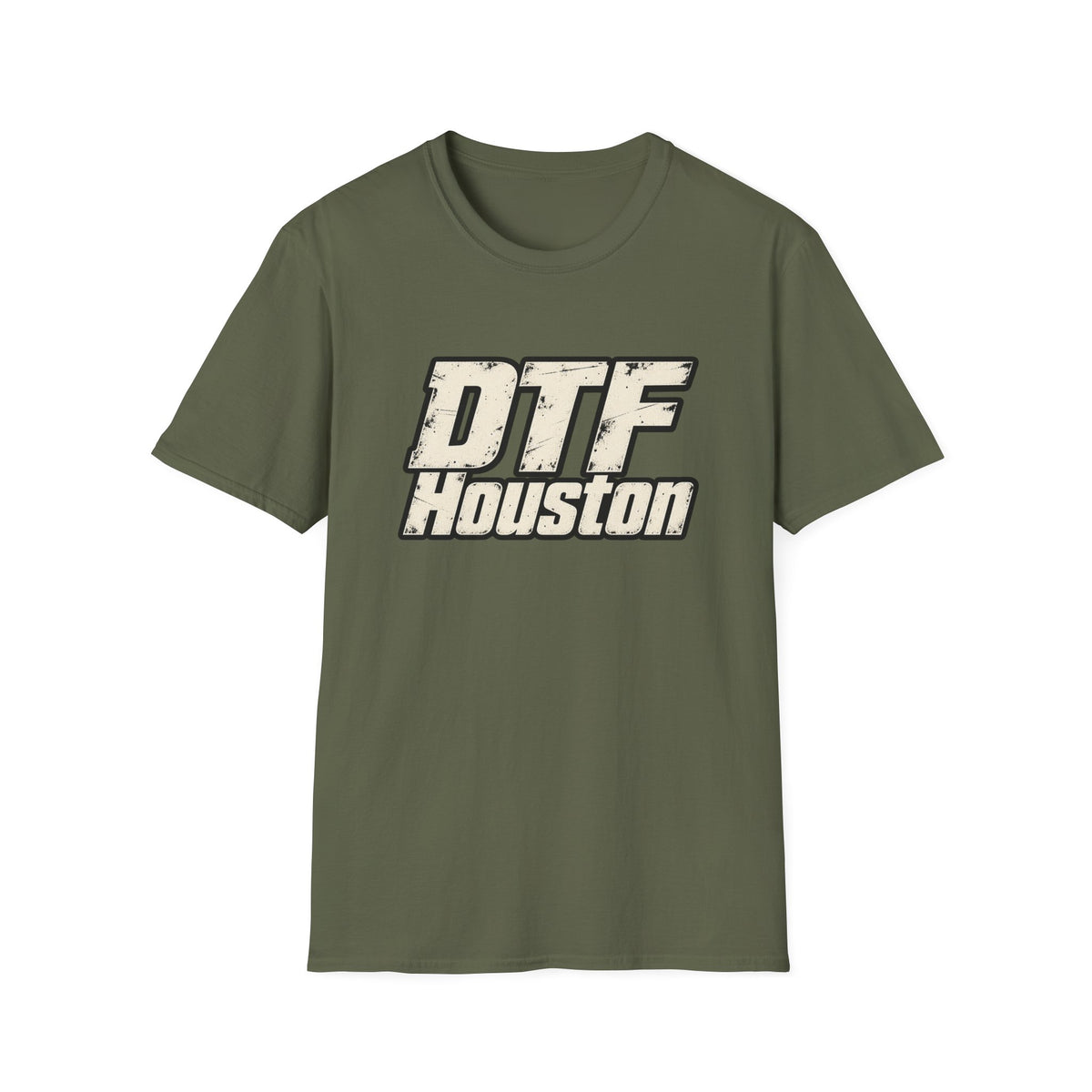 DTF Houston Graphic T-Shirt | Retro Distressed Text Houston Tee