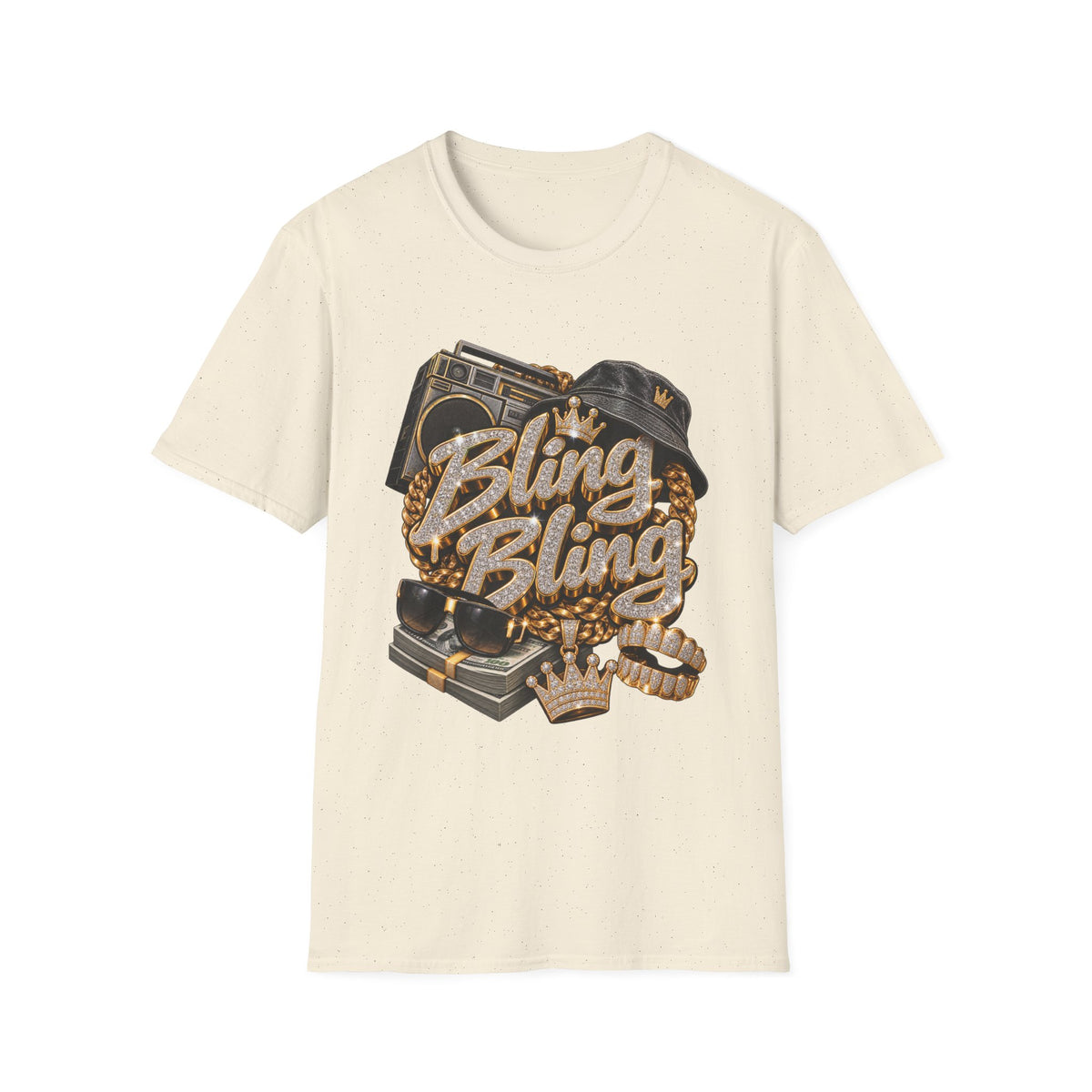 Bling Bling Boombox T-Shirt | Retro Hip Hop Graphic Tee | 90's 00's Hip Hop Pop Culture Nostalgia