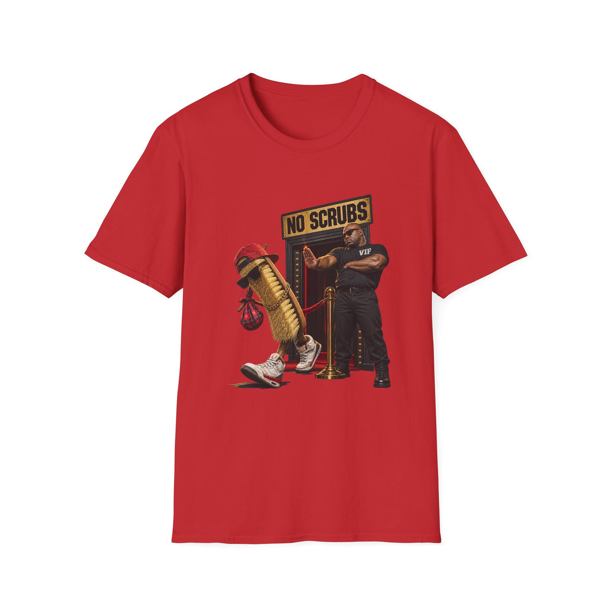 No Scrubs design T-Shirt | 90s R&B humor, VIP bouncer graphic | 1990's 2000's Nostalgia Throwback