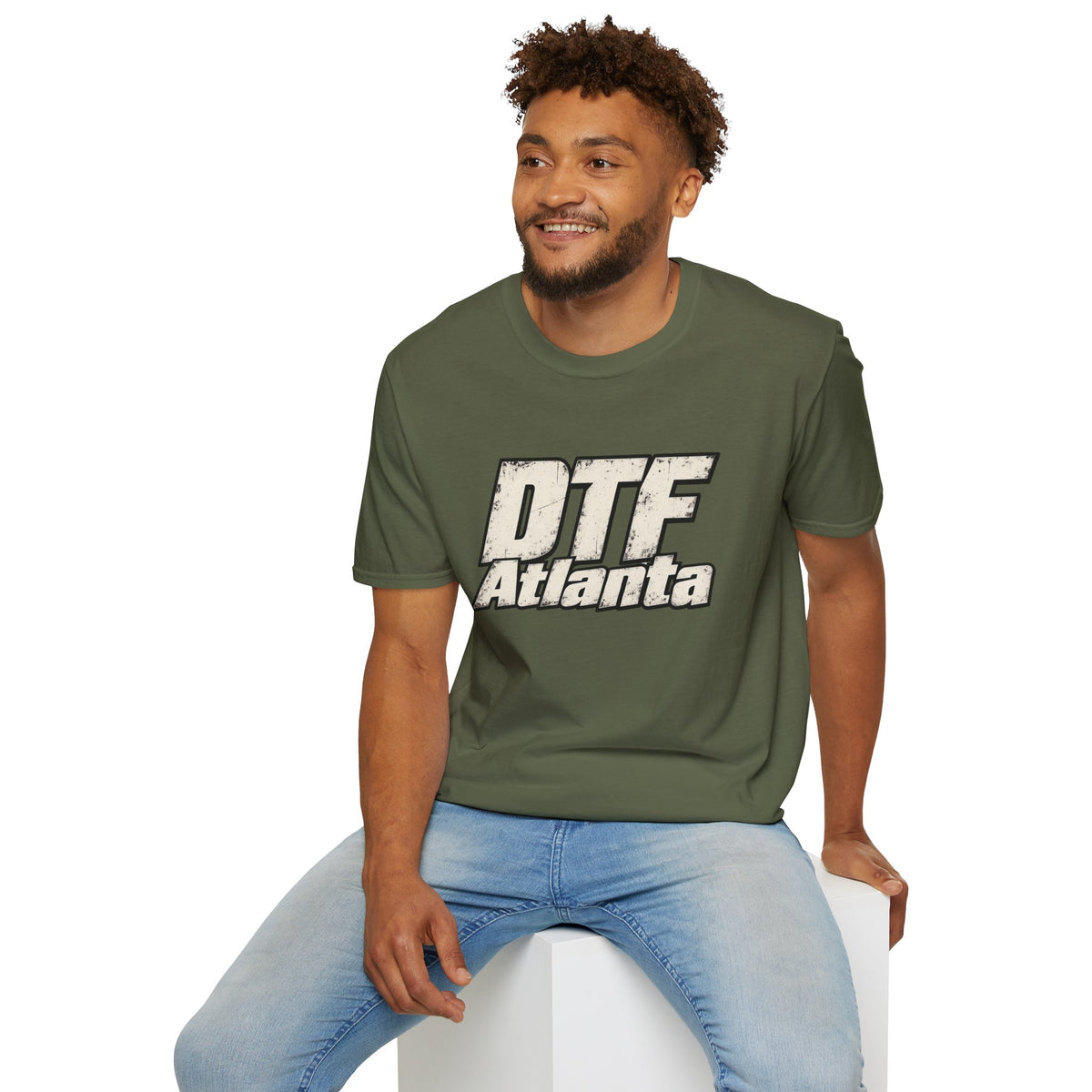 DTF Atlanta T-Shirt | Distressed Retro Text Atlanta Tee
