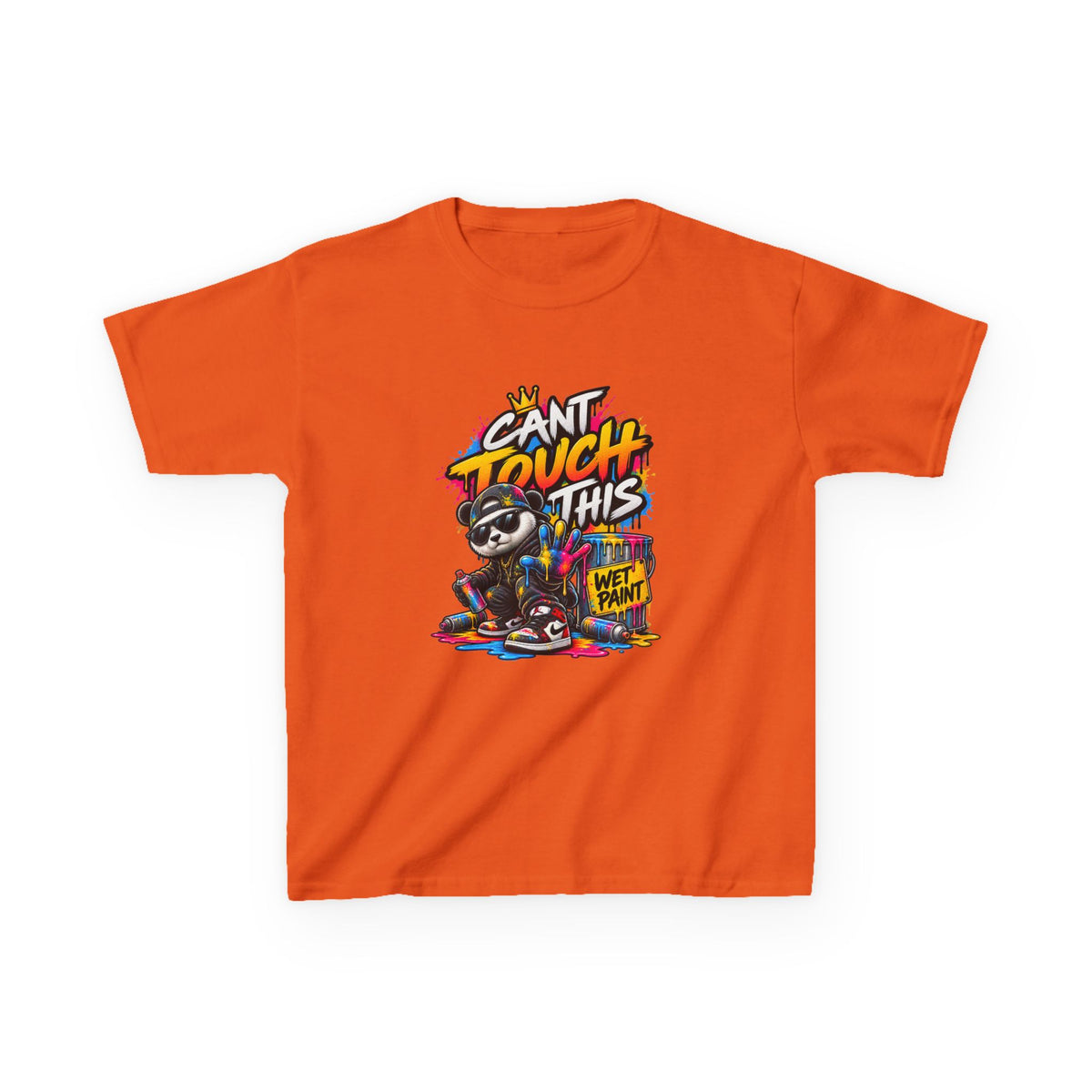 Cant Touch This Skateboard Panda Kids T-Shirt | Retro Graffiti Street